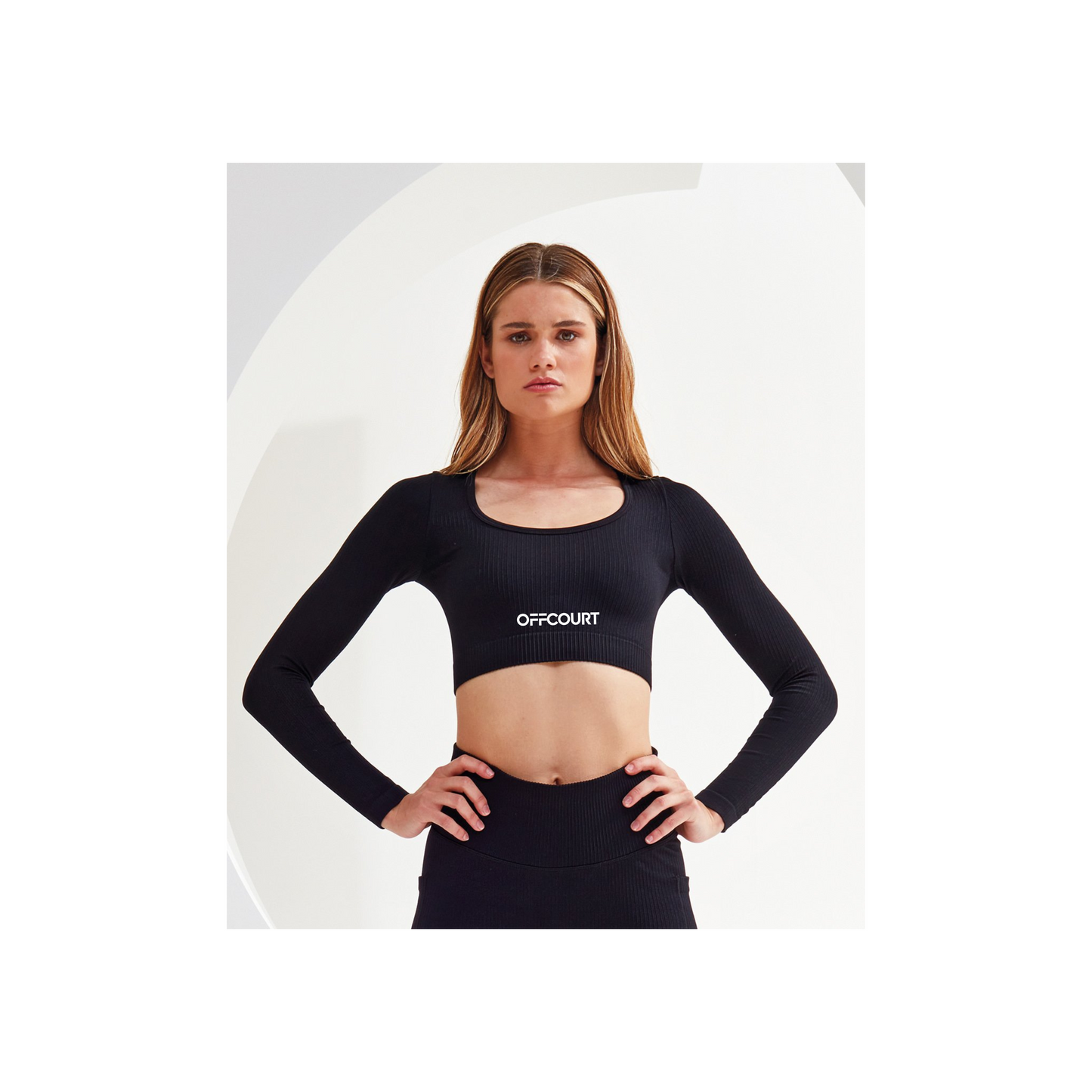 Women's ribbed seamless 3D fit multi-sport crop top