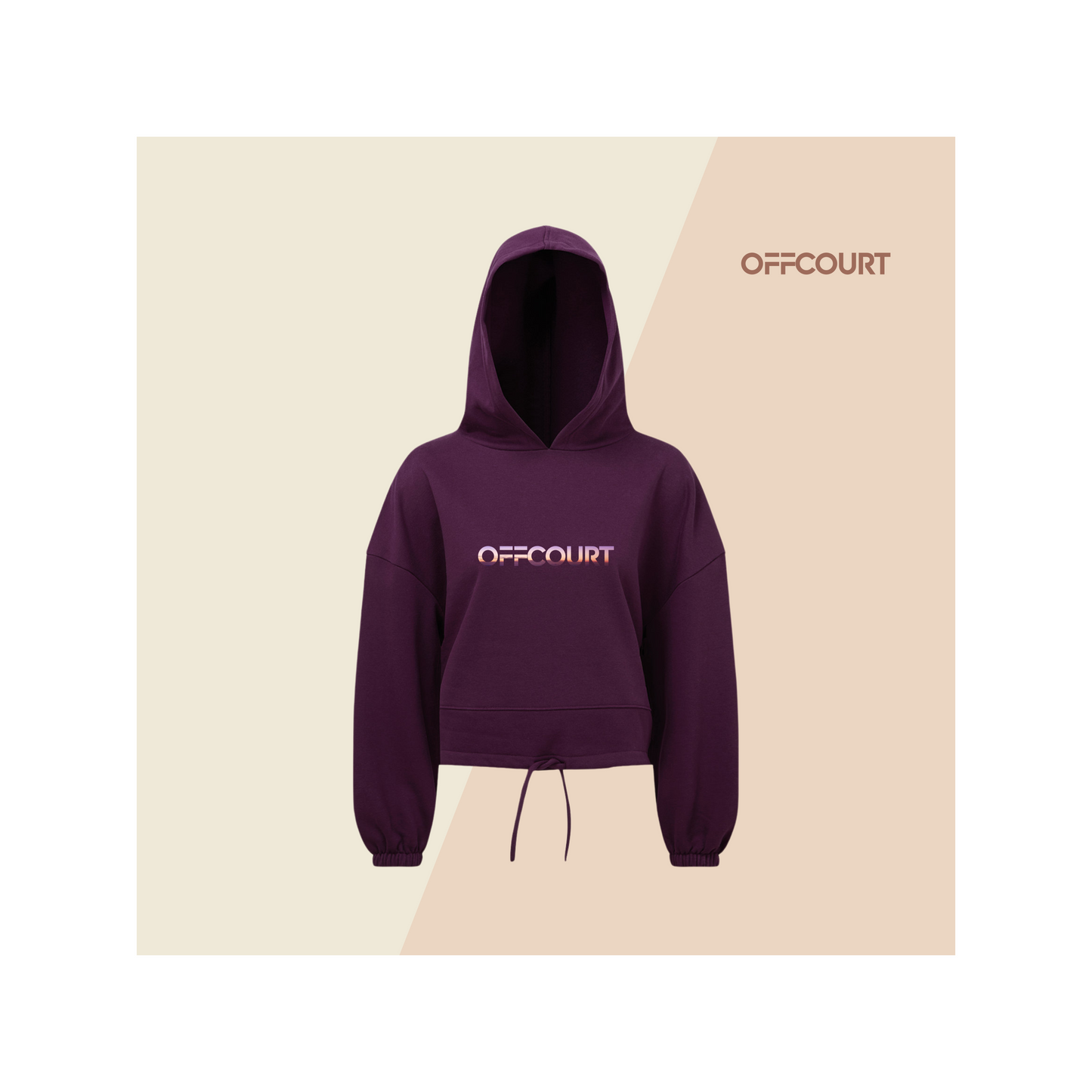 Women's Cropped drawstring oversize hoodie